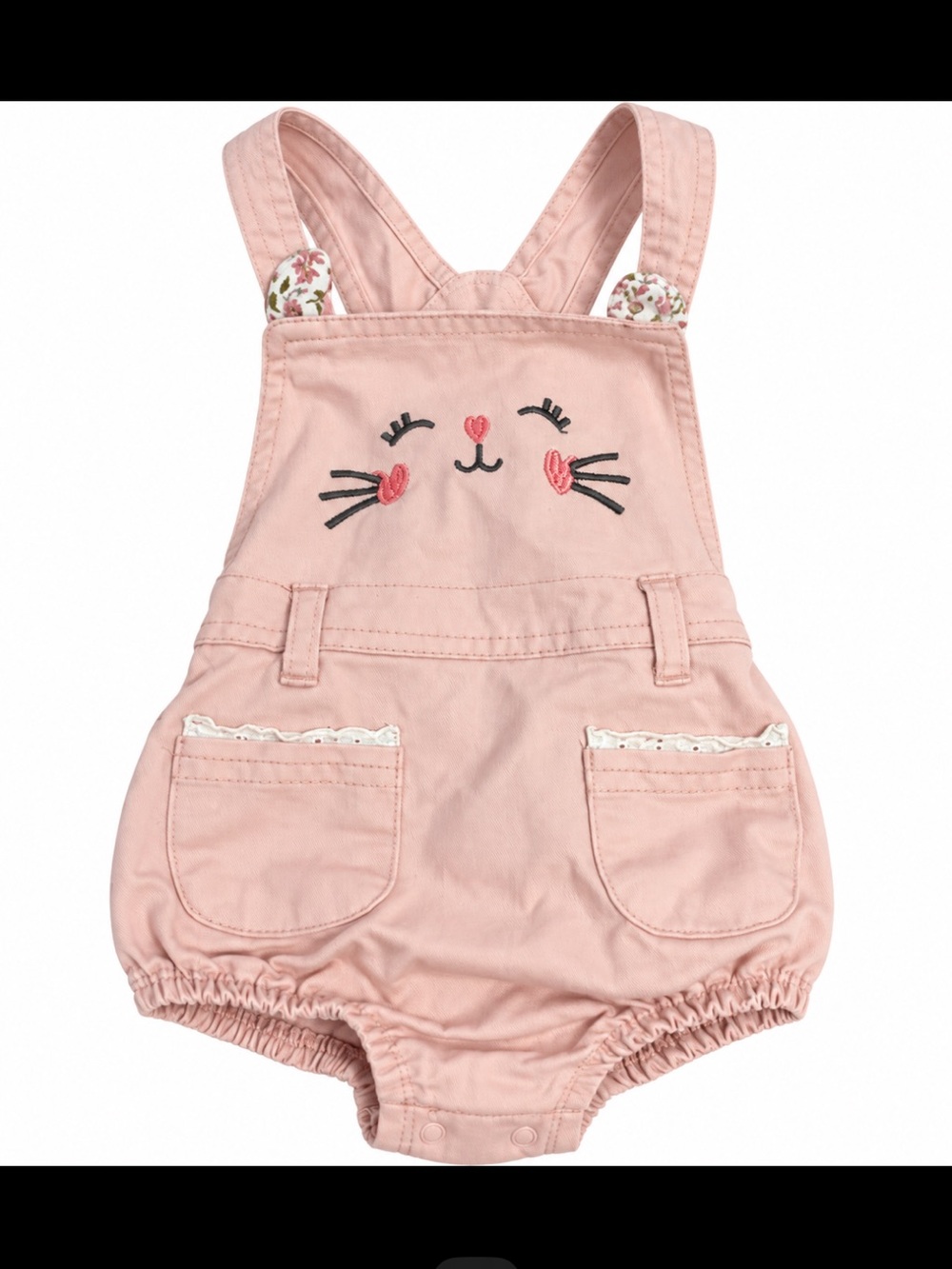 Carters Baby Girls Bunny Embroidered Overalls